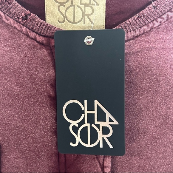Chaser Burgundy Mineral Wash Button Down Jacket NWT - Picture 8 of 10